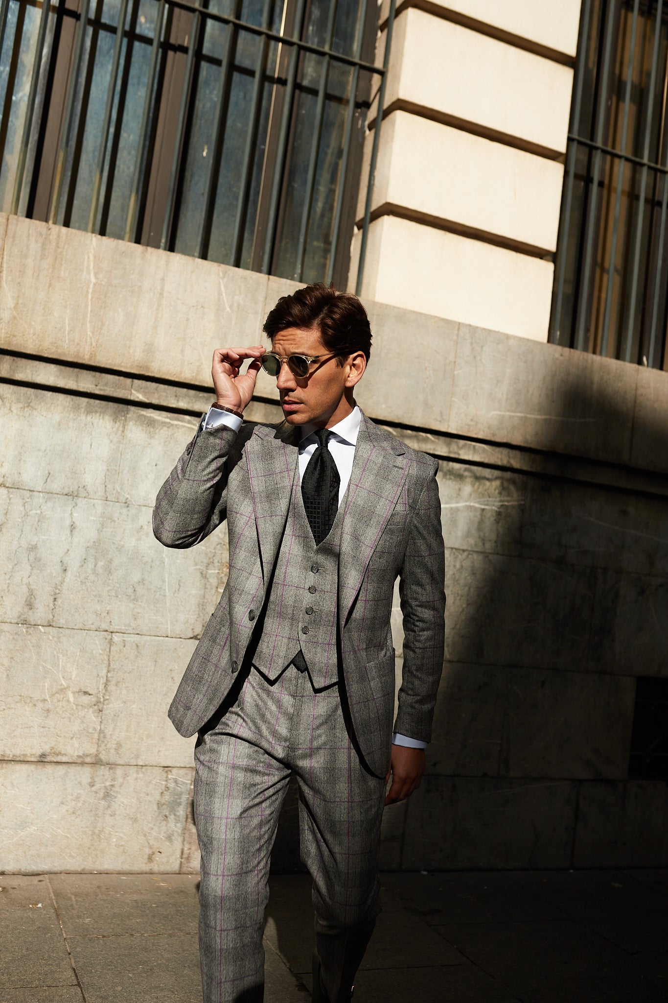 Americana traje gris Príncipe de Gales Vitale Barberis