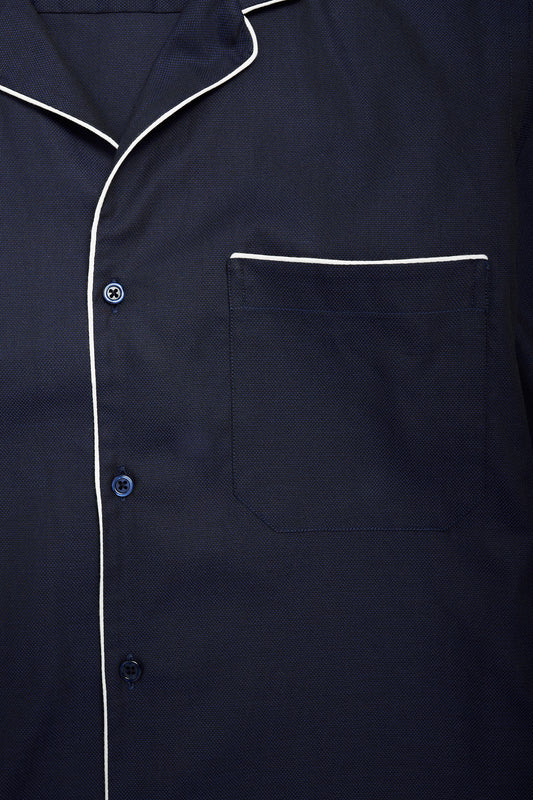 Camisa estilo pijama algodón azul marino Made to Order