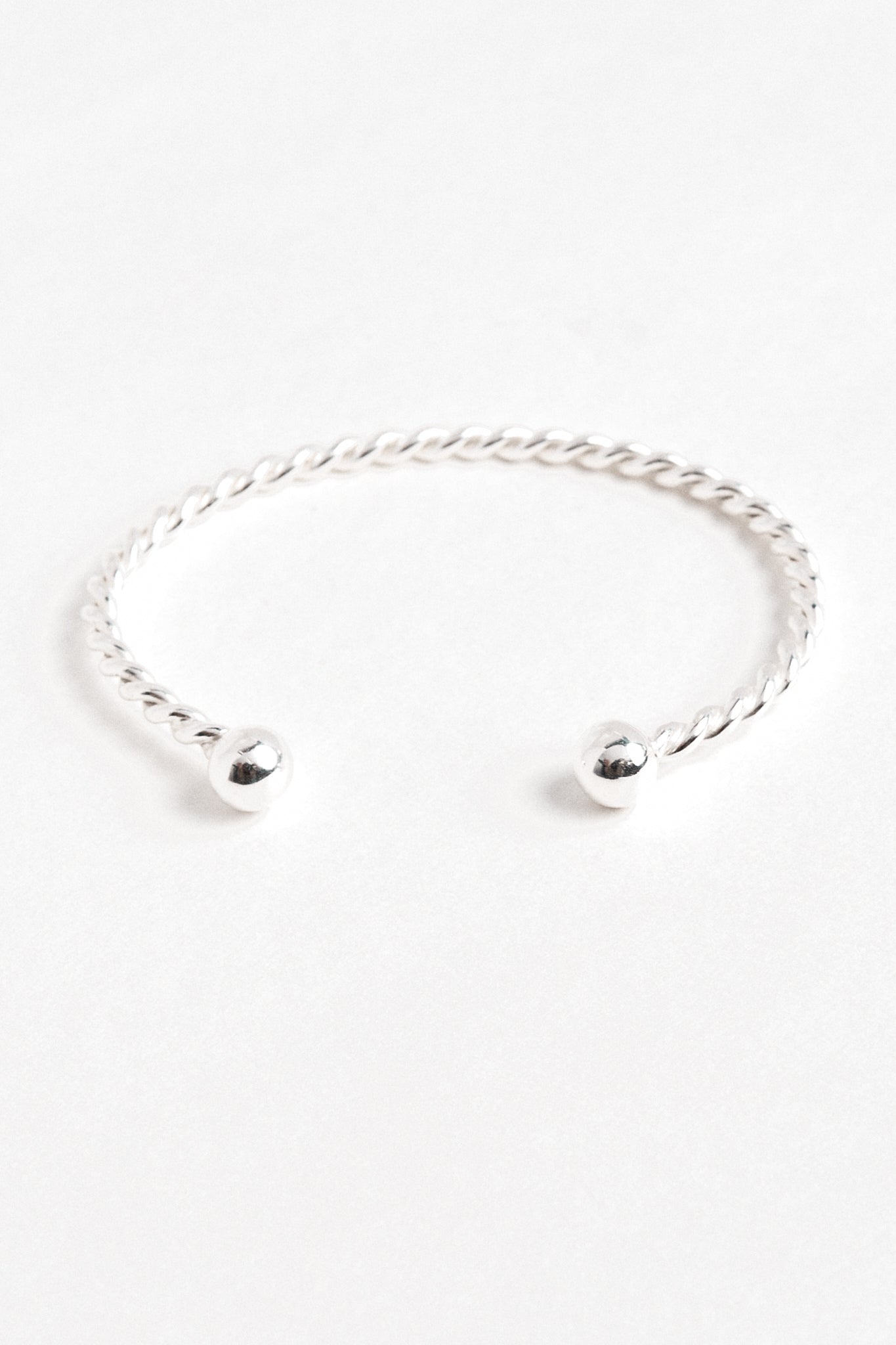 Pulsera plata espiral bolas