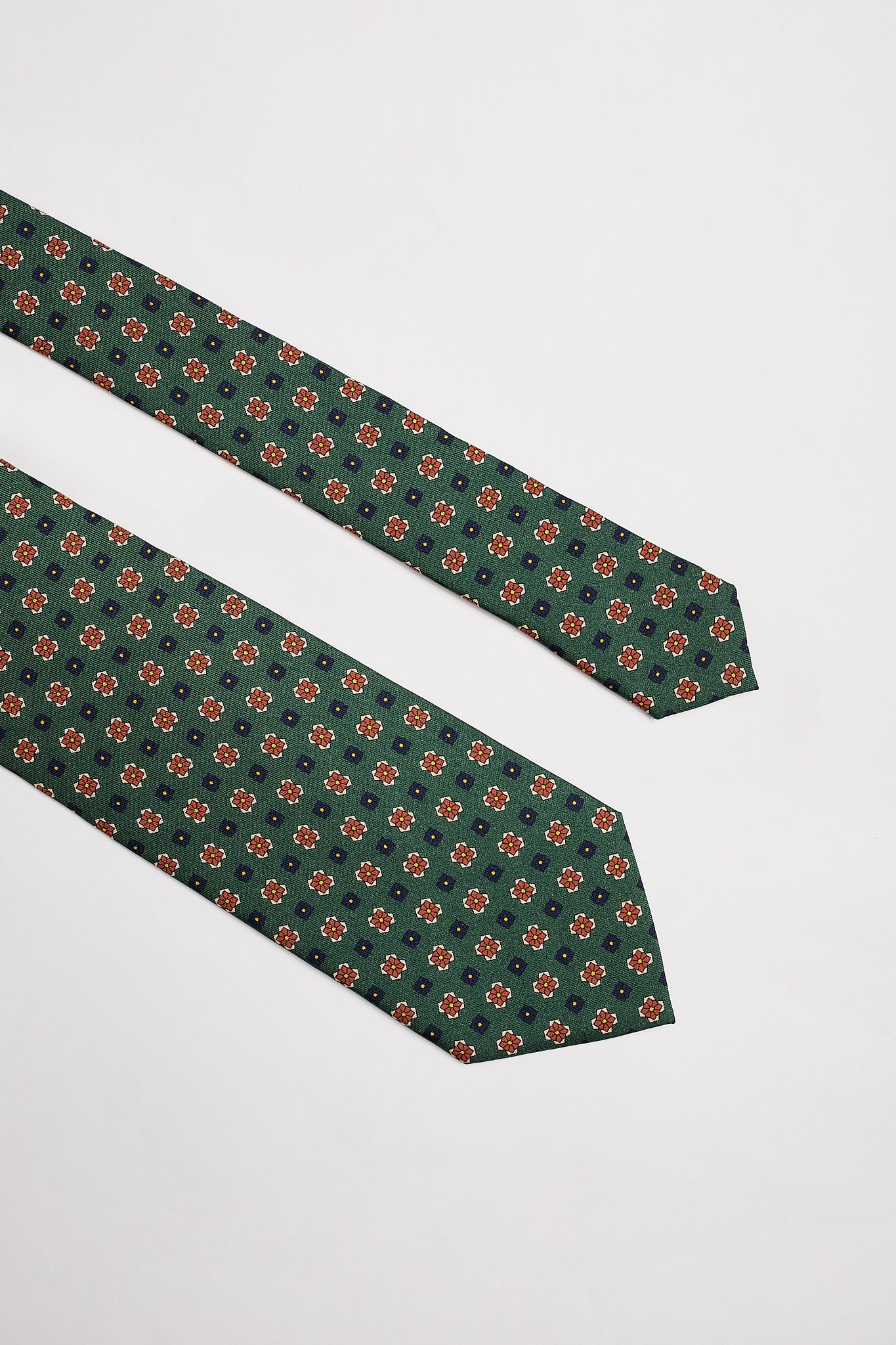 Corbata Hippie Crew verde oscuro flores