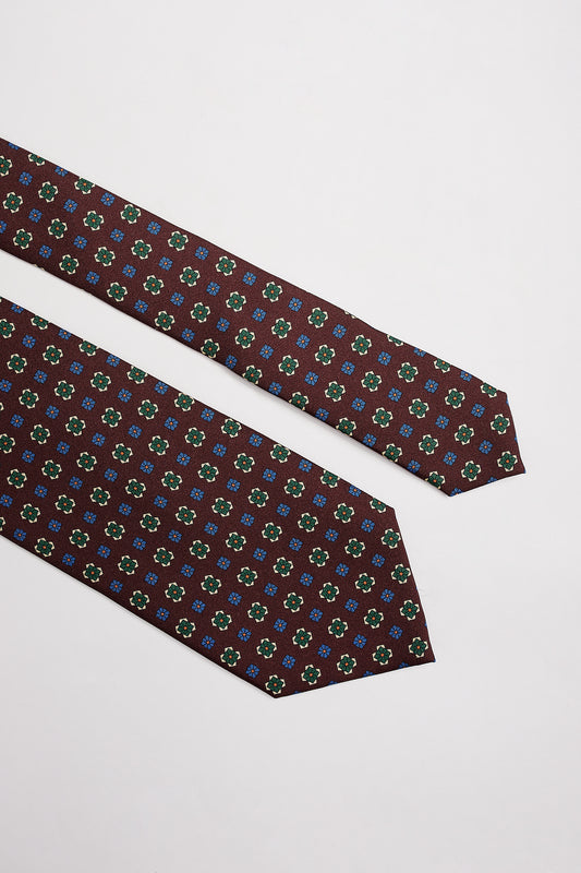 Corbata Hippie Crew burdeos floral