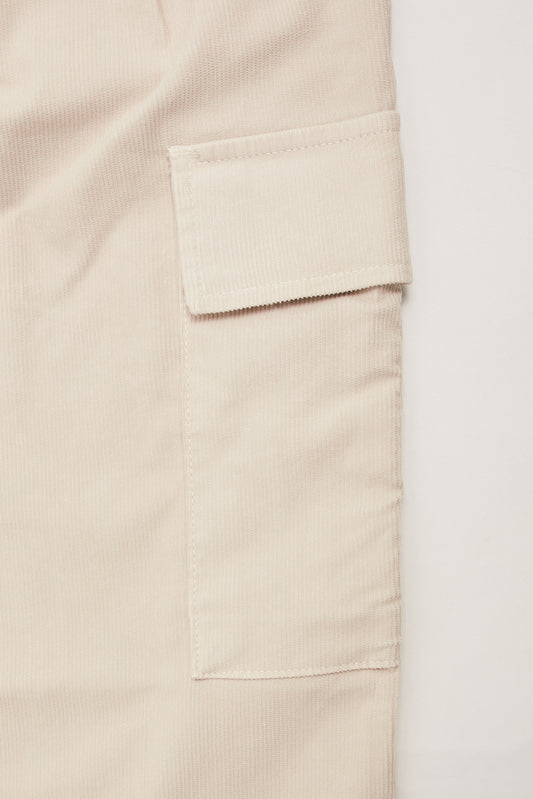 Pantalón cargo pana beige claro