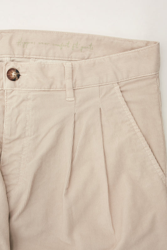 Pantalón cargo pana beige claro