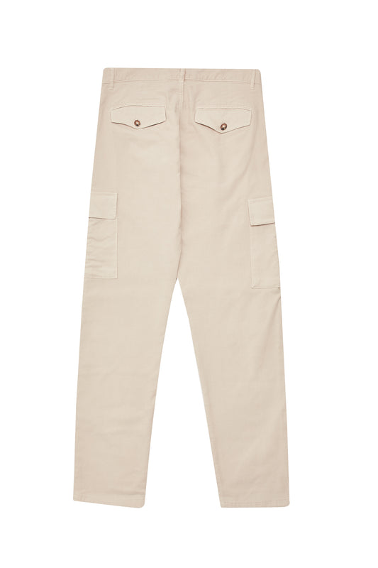 Pantalón cargo pana beige claro