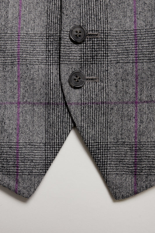 Chaleco traje gris Príncipe de Gales Vitale Barberis