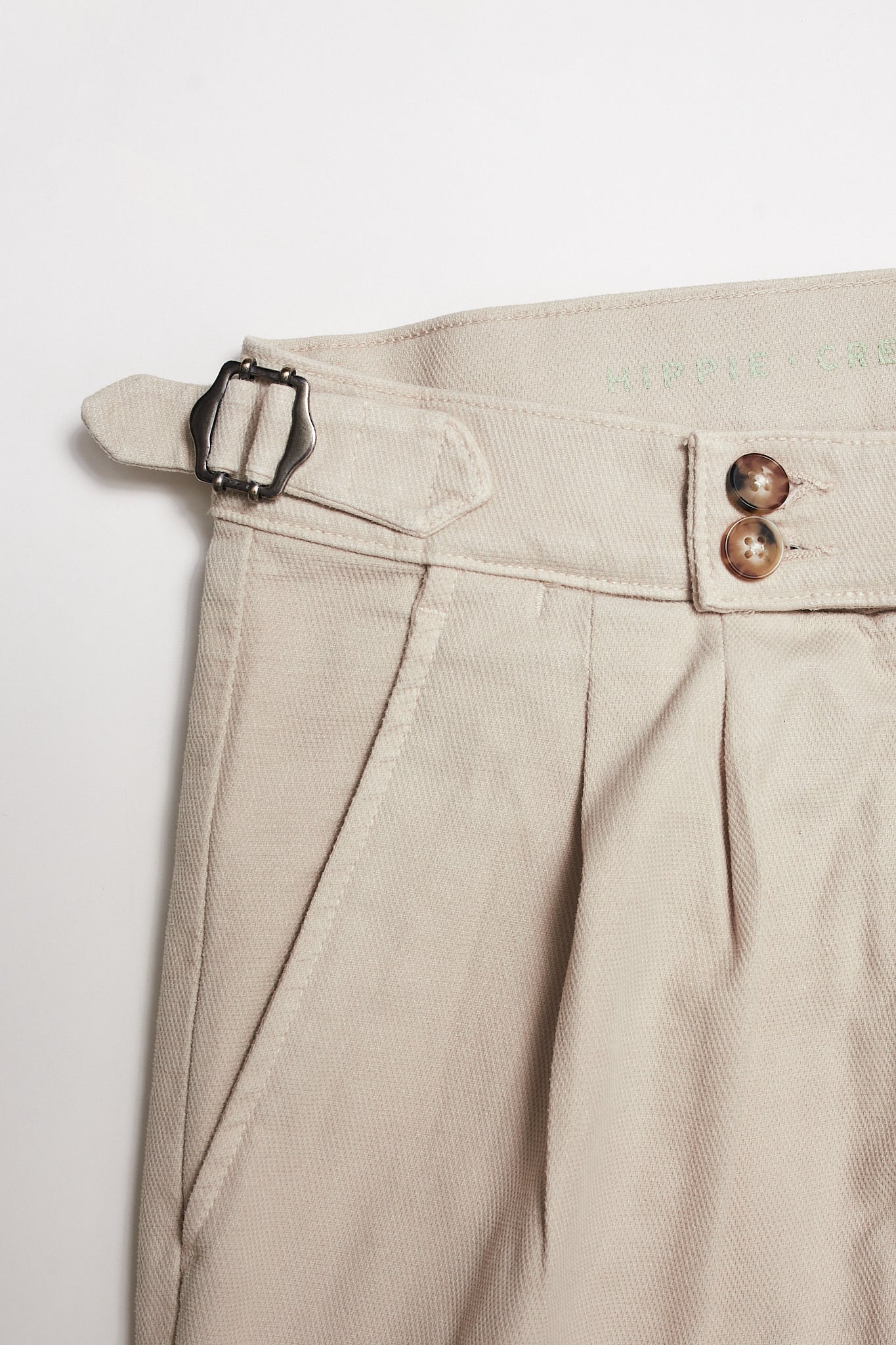 Pantalón pinzas beige premium