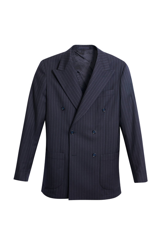 Americana traje cruzado diplomático azul marino 3DWool