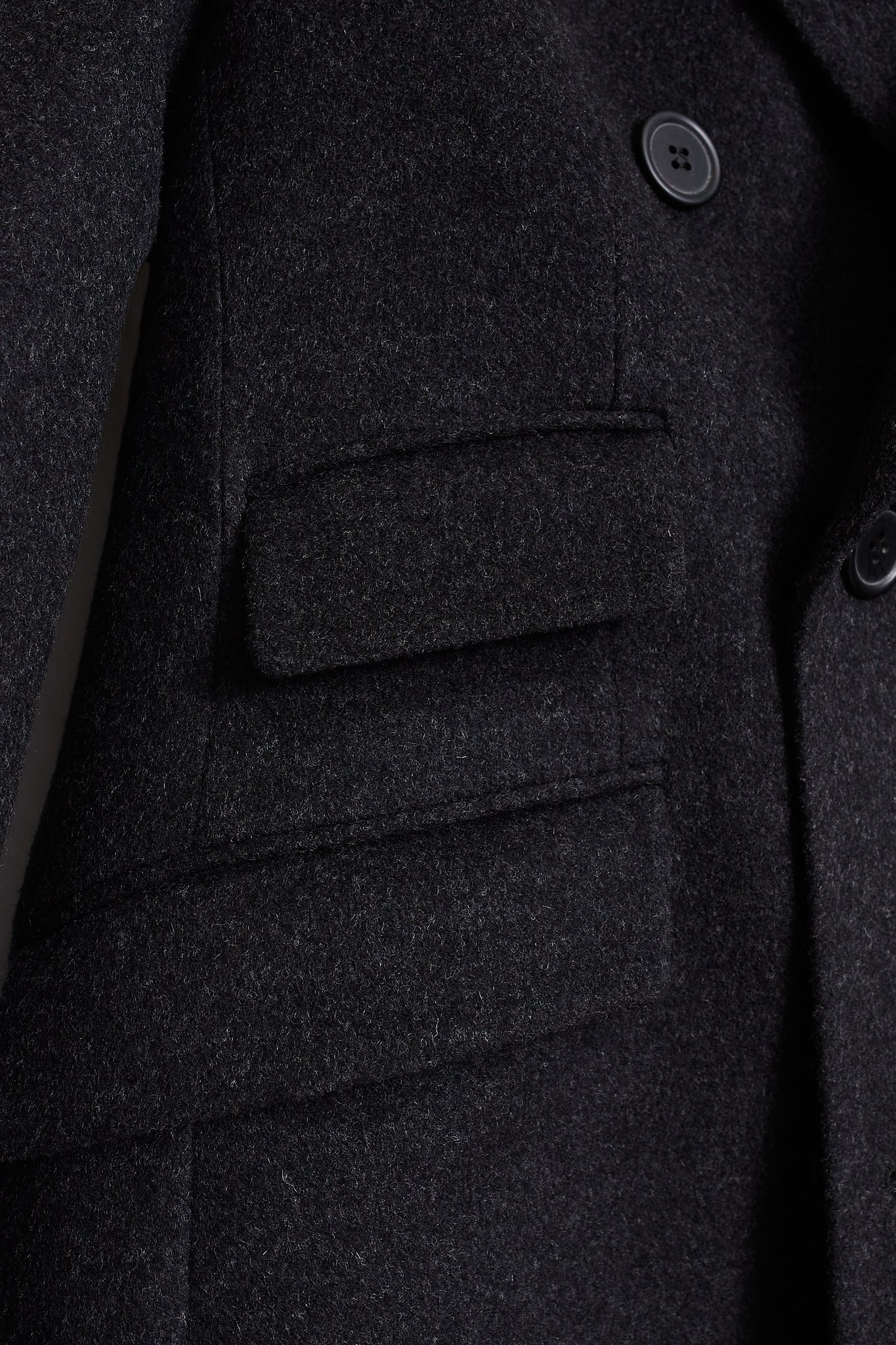 Abrigo cruzado lana cashmere gris oscuro -PRE ORDER-