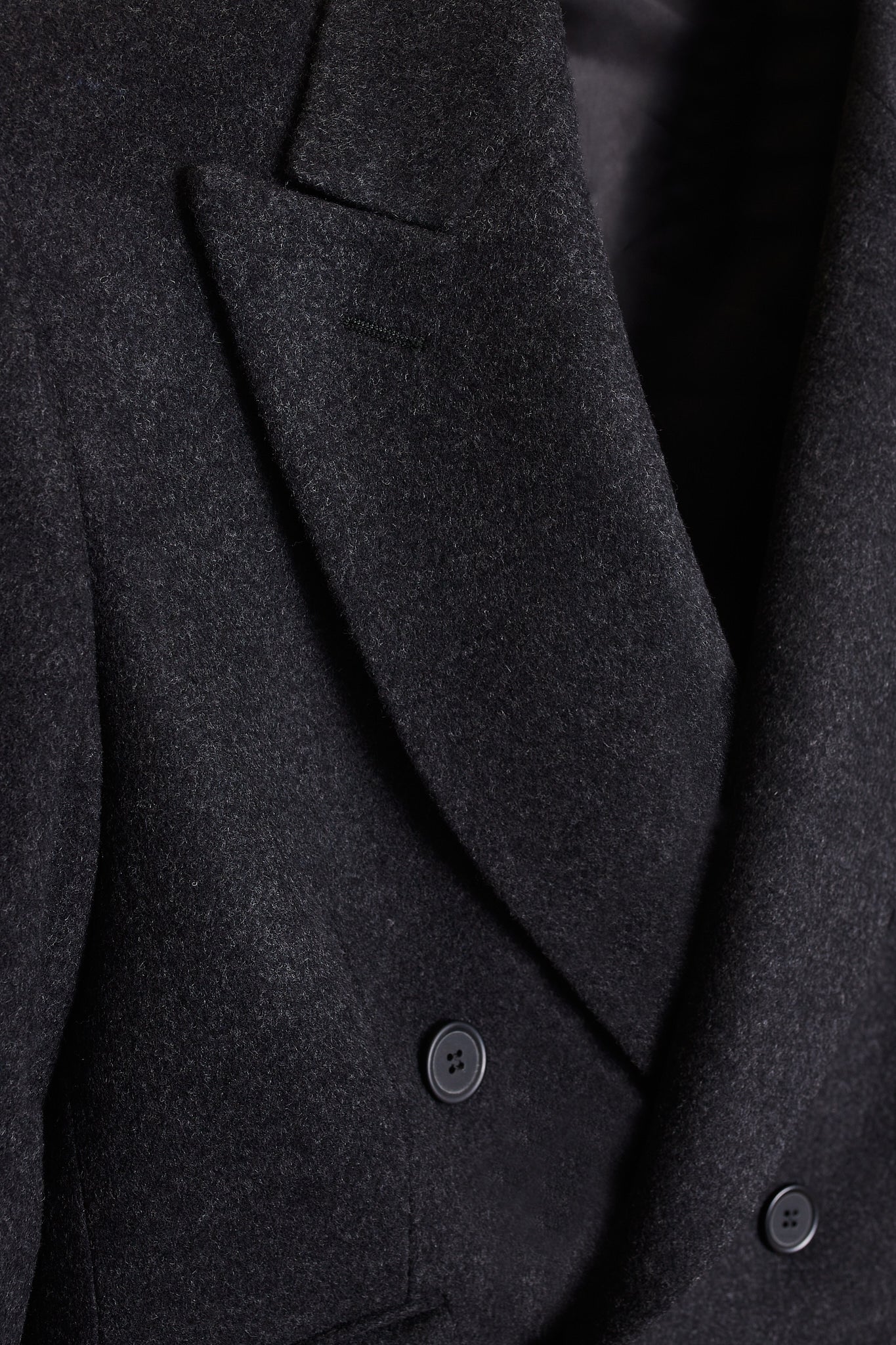 Abrigo cruzado lana cashmere gris oscuro -PRE ORDER-