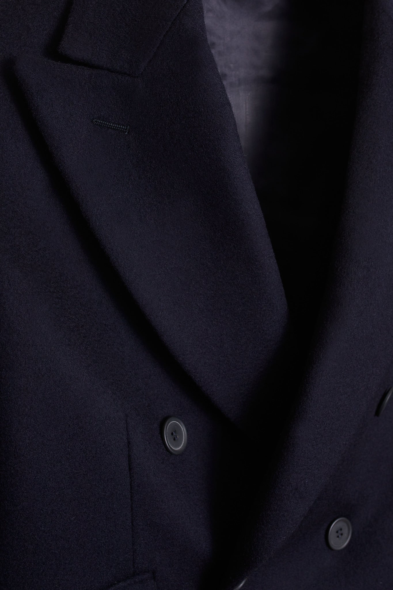 Abrigo cruzado lana cashmere azul marino -PRE ORDER-