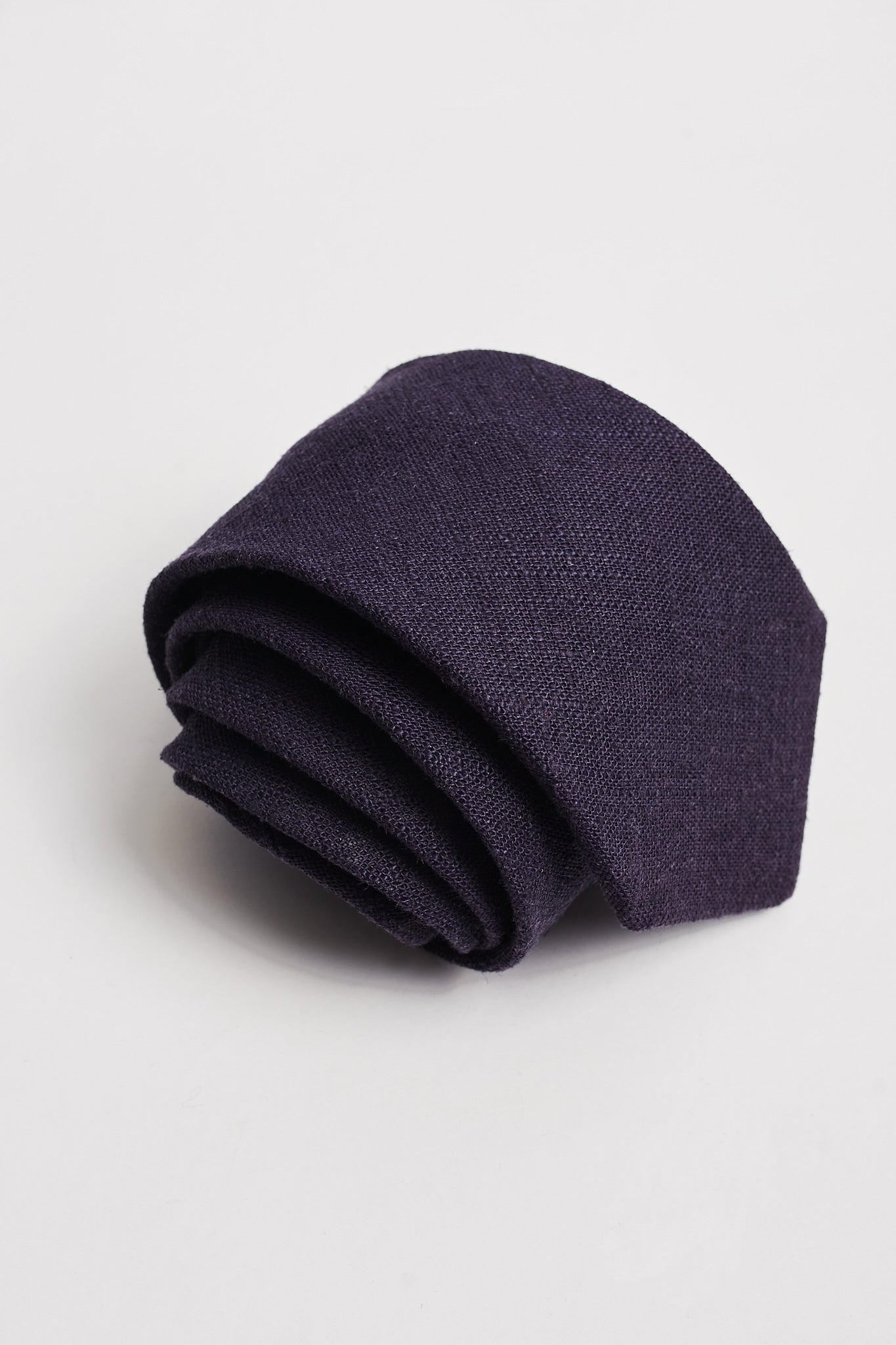 Corbata azul marino lino algodón