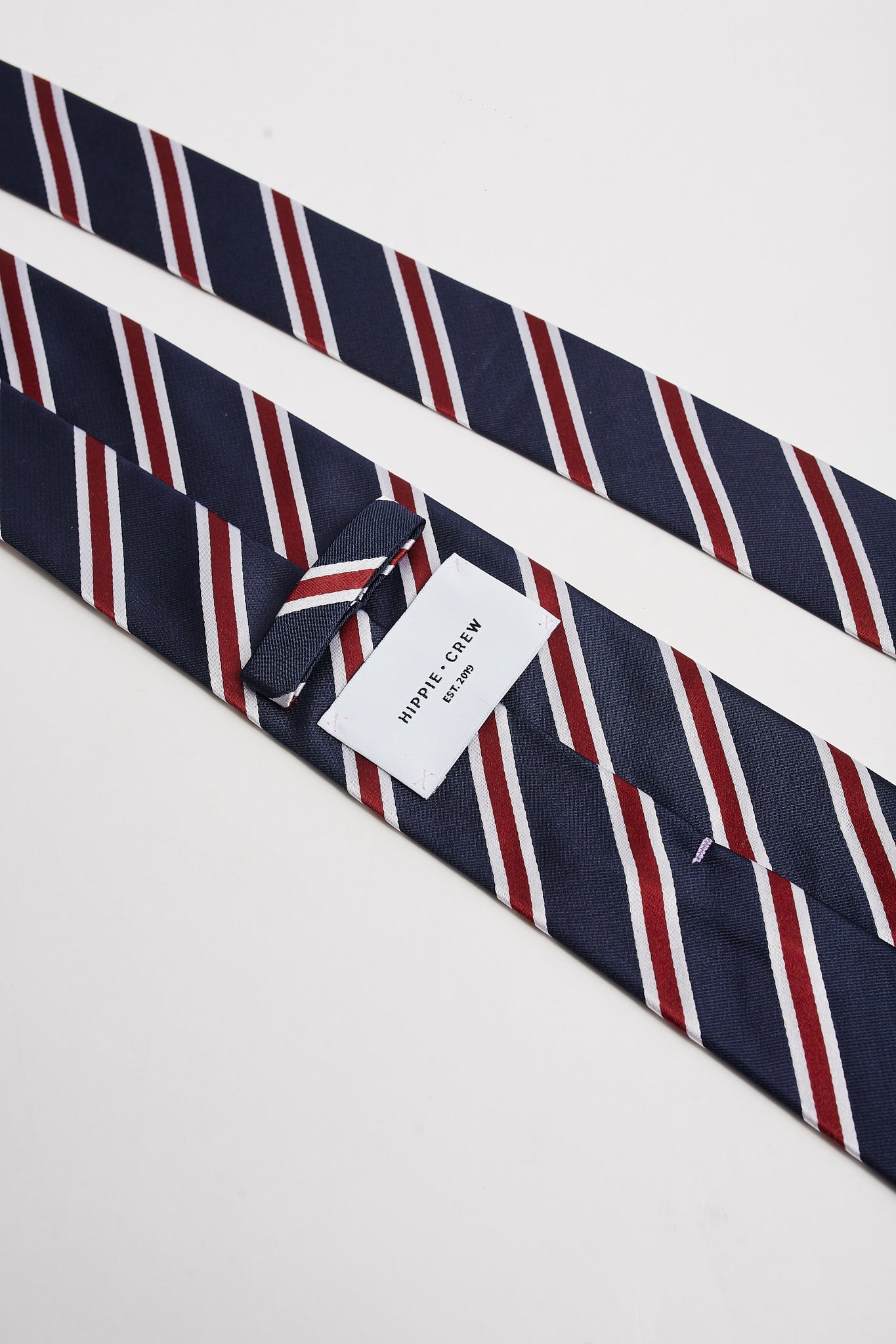 Corbata regimental azul marino burdeos