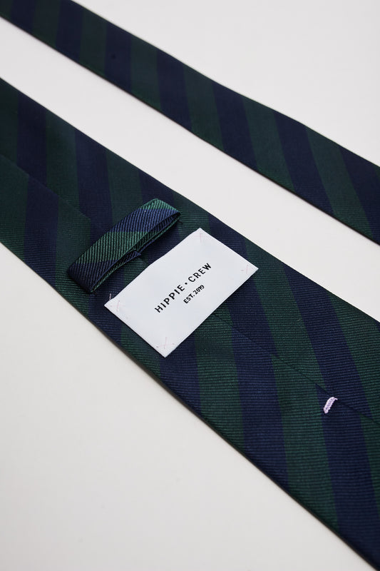 Corbata regimental azul marino verde
