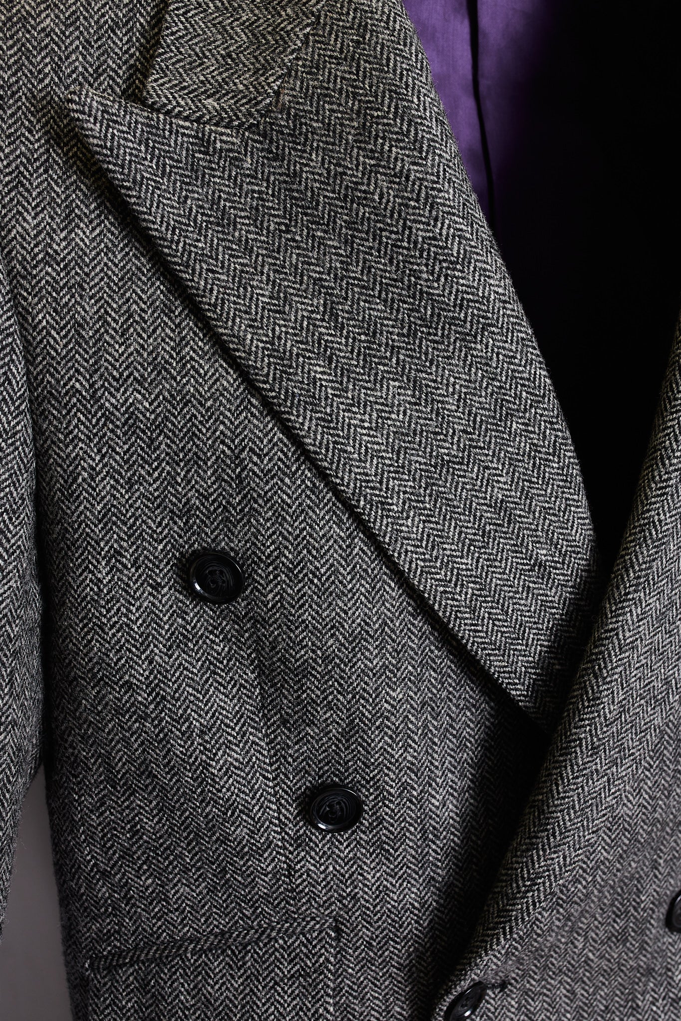 Americana Traje cruzado espiga gris