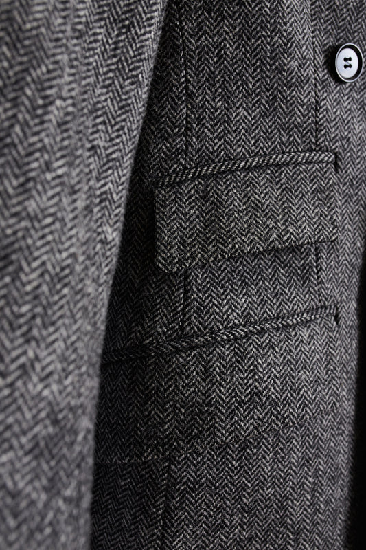 Americana Traje cruzado espiga gris