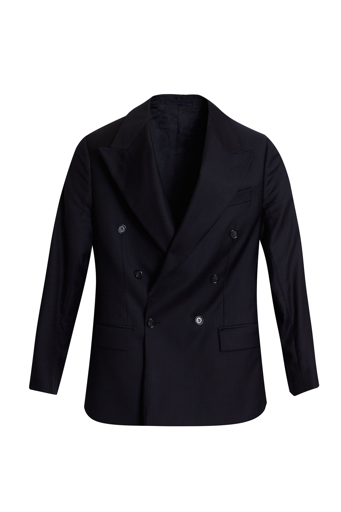 Americana traje cruzado raya fina azul marino Drago