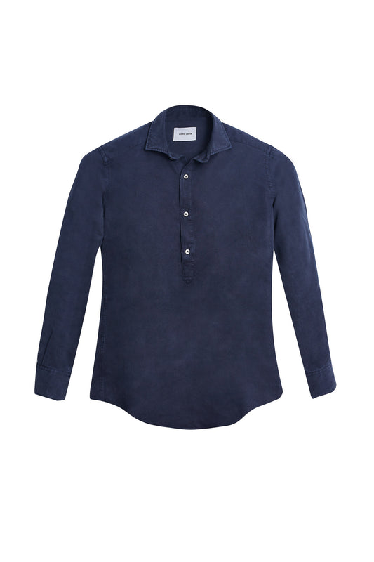 Camisa polera algodón azul marino