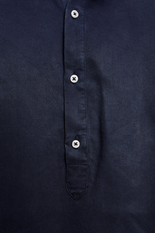 Camisa polera algodón azul marino