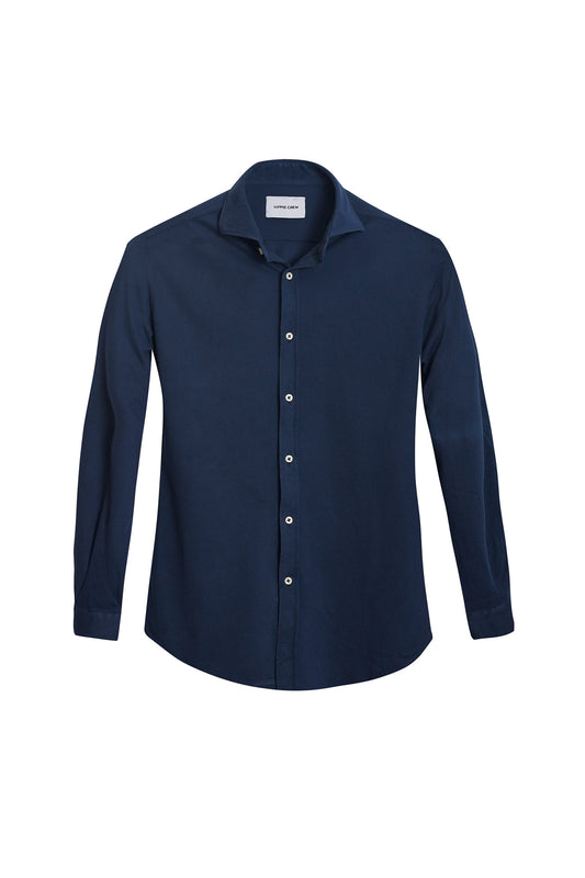 Camisa punto azul marino