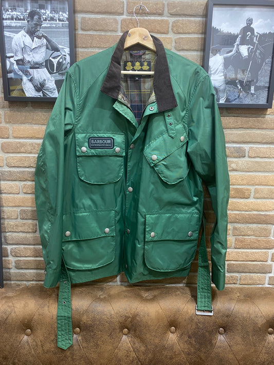 Chaqueta vintage Barbour impermeable verde Hippie Crew