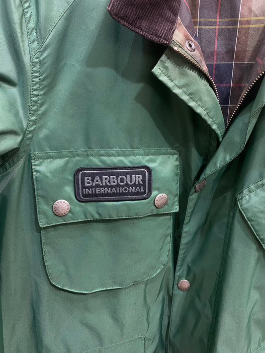 Chaqueta vintage Barbour impermeable verde Hippie Crew