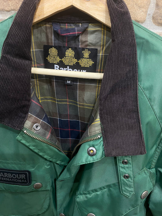 Chaqueta vintage Barbour impermeable verde Hippie Crew