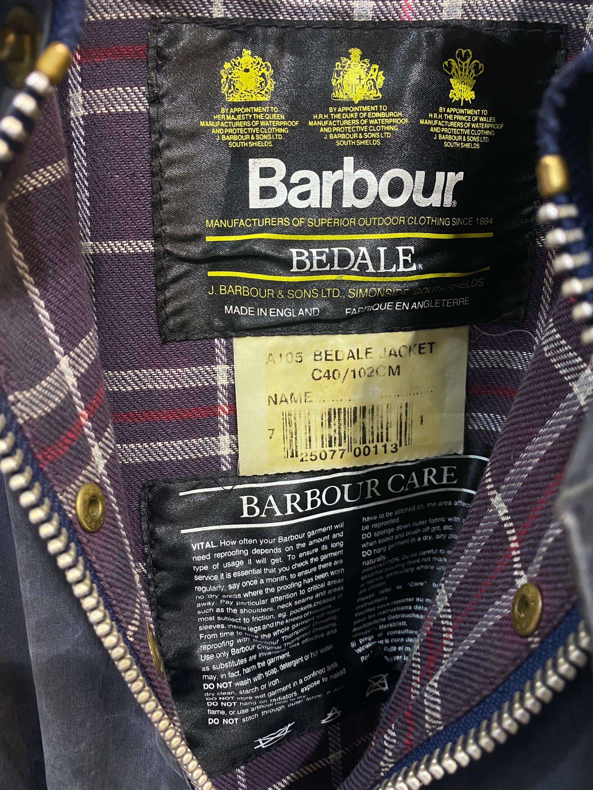 Chaqueta vintage Barbour vintage Hippie Crew