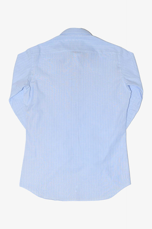 Camisa vestir azul rayas cuello inglés Made to Order