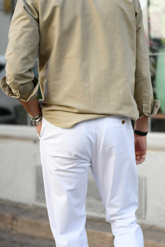 Pantalón bolsillo delantero blanco