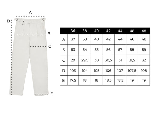 Pantalón pinzas crema premium