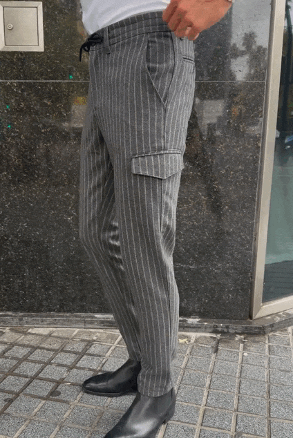 Pantalón cargo premium franela gris