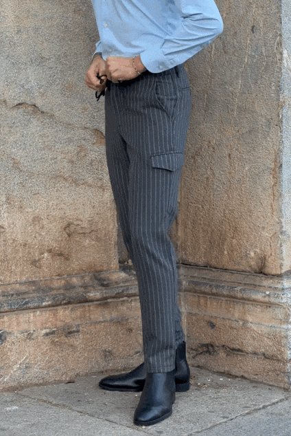 Pantalón cargo premium franela gris