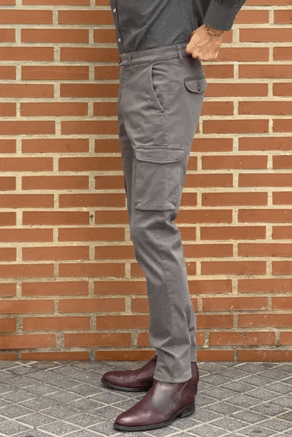 Pantalón cargo algodón gris