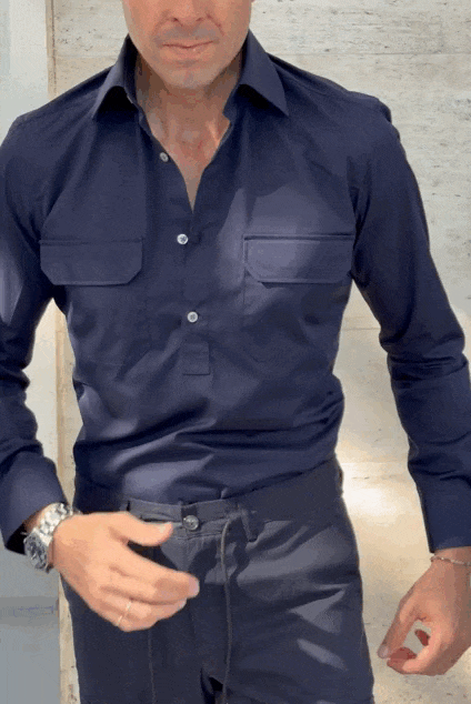 Camisa polera travel azul marino