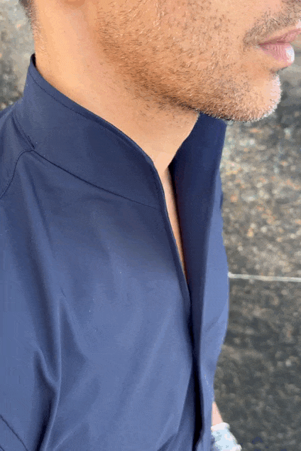 Camisa Mao técnica azul marino