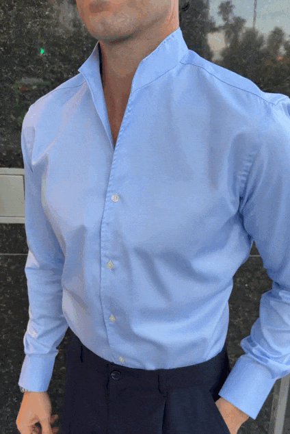 Camisa Mao oxford azul claro