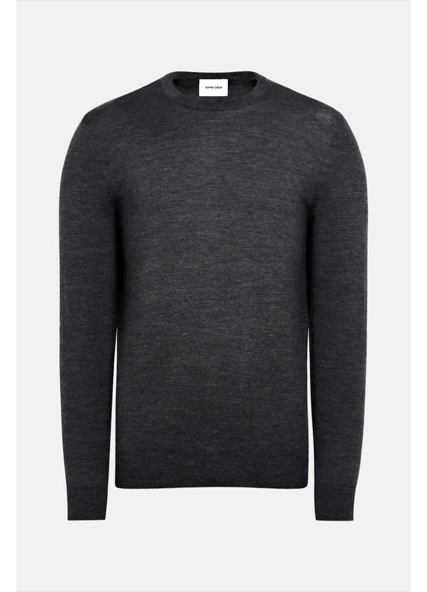 Jersey cuello redondo lana merino gris