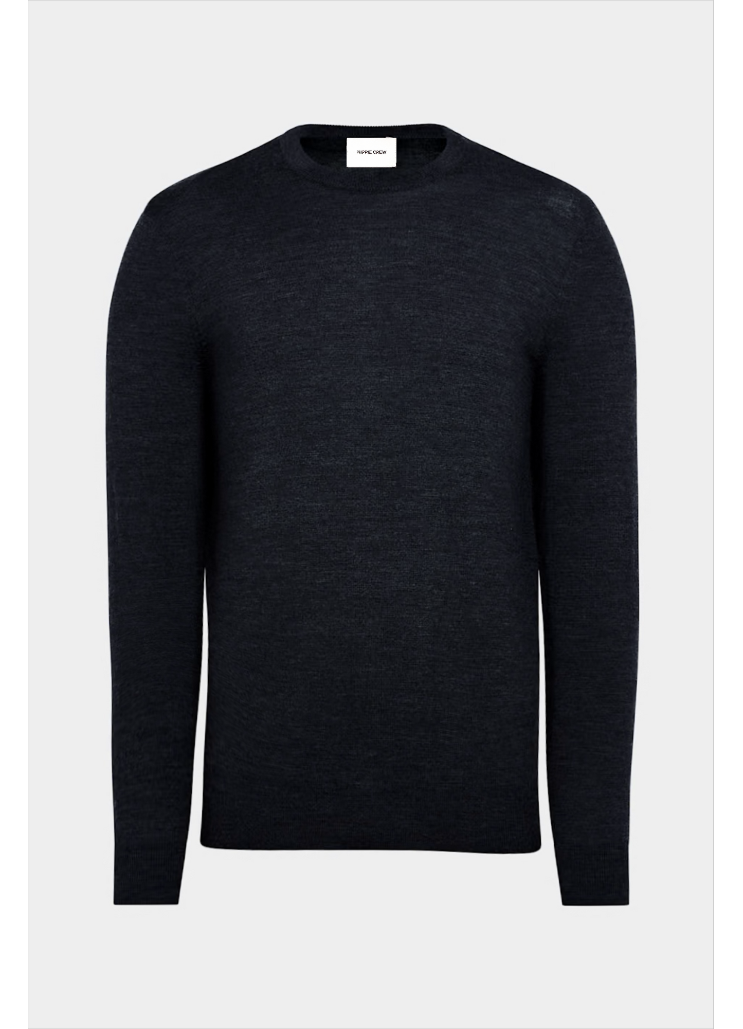 Jersey cuello redondo lana merino azul marino