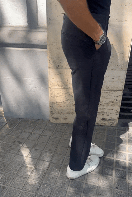 Pantalón chino punto azul marino