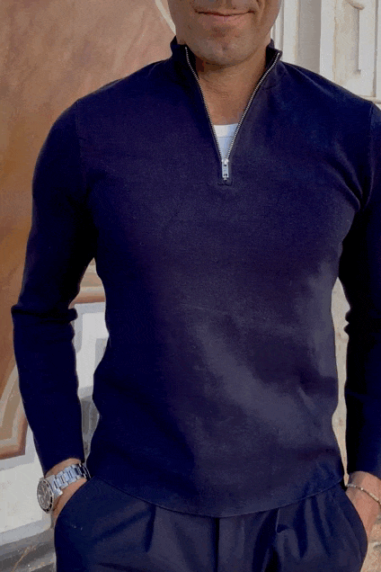 Jersey cremallera azul marino