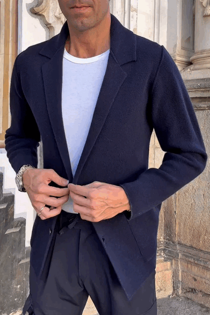 Blazer lambswool azul marino