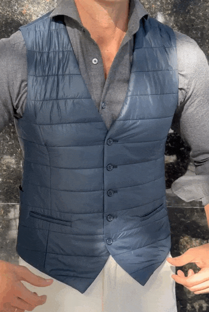 Chaleco acolchado azul marino Made to Order