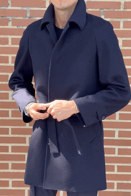 Abrigo ranglan lana azul marino -PRE ORDER-