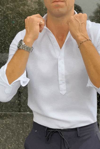 Camisa polera algodón blanca