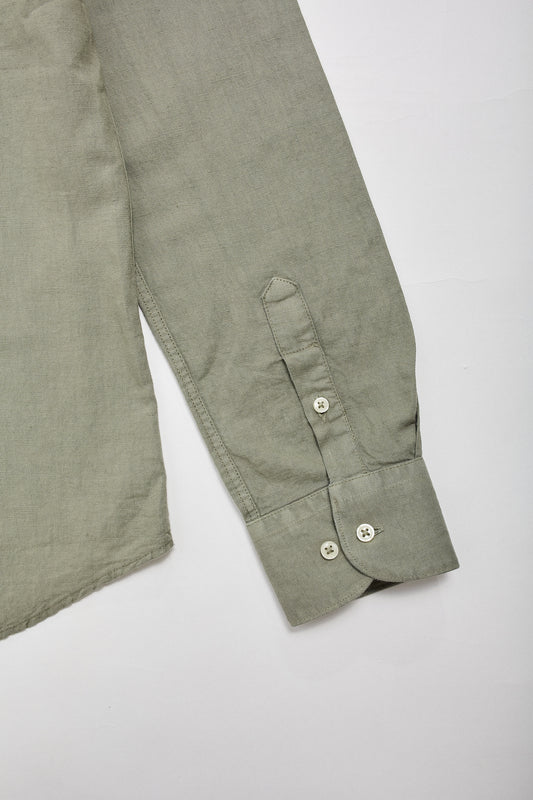 Camisa casual lino algodón verde