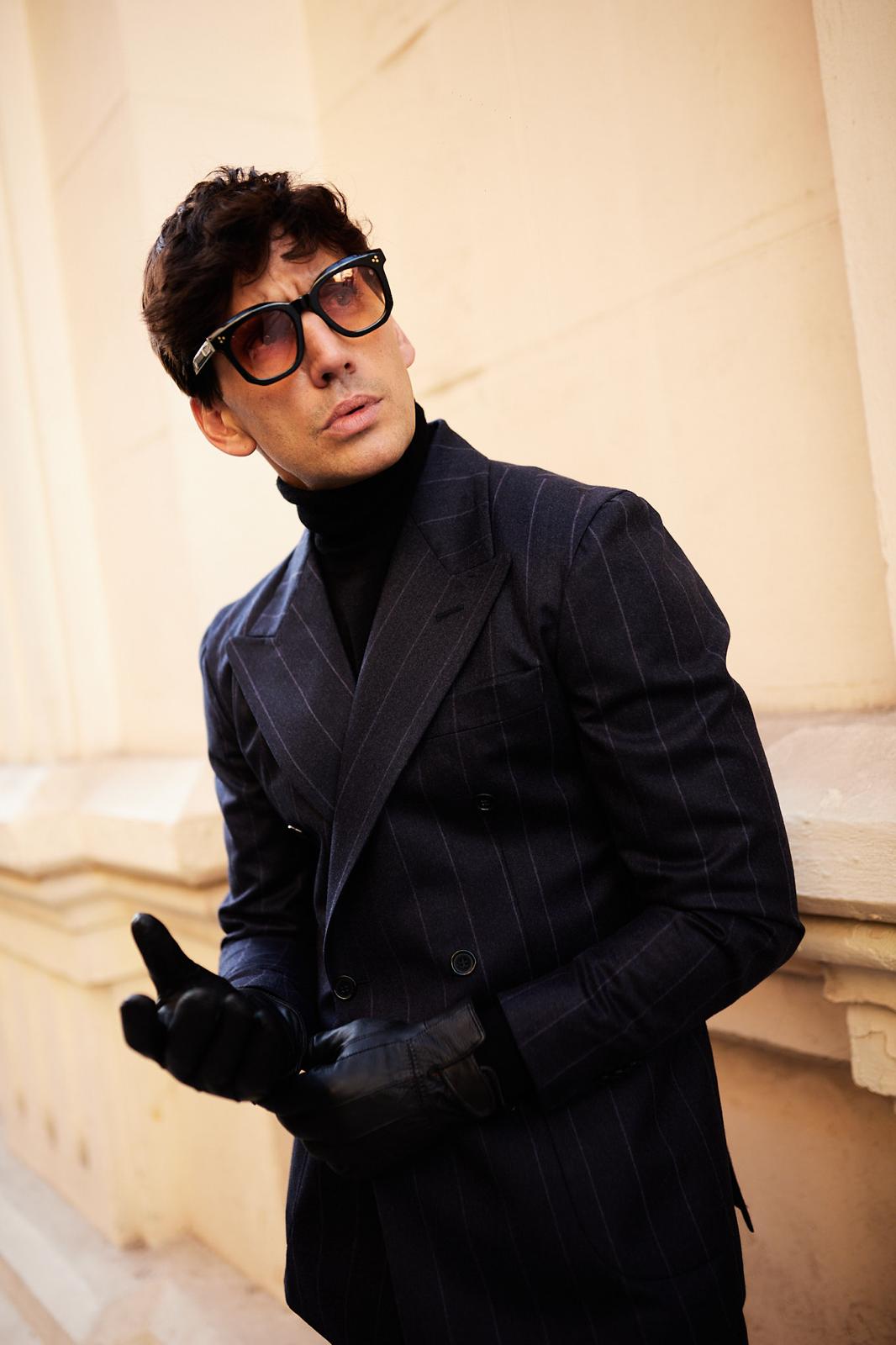 Americana traje cruzado diplomático azul marino 3DWool