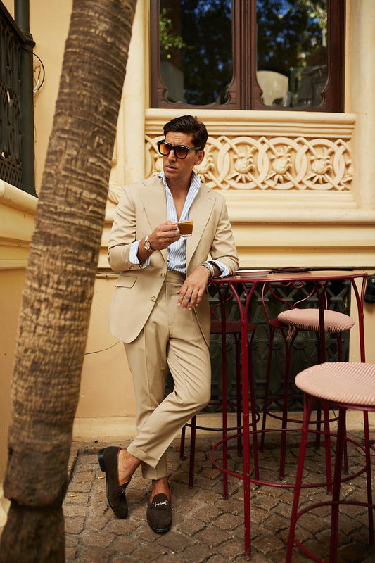 Pantalón traje camel Marzotto