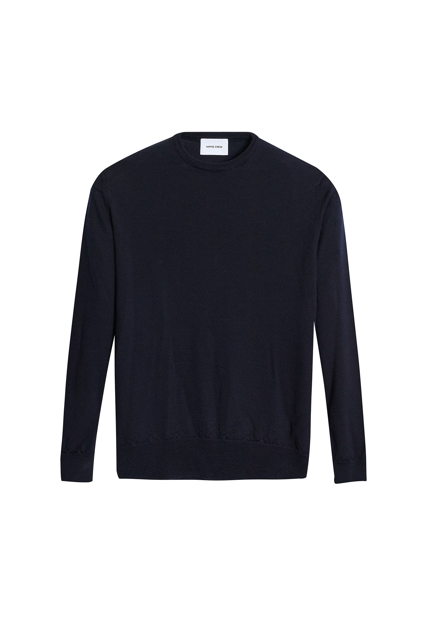 Jersey cuello redondo lana merino azul marino