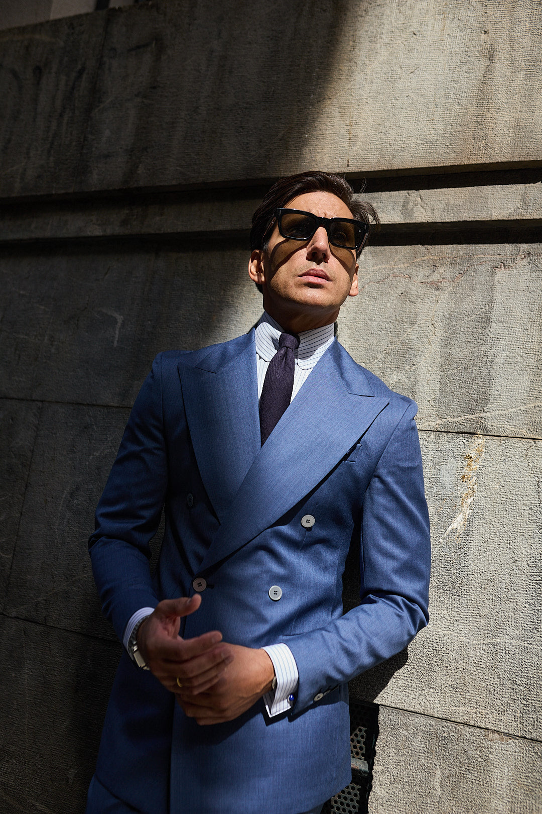 Americana cruzado azul medio Vitale Barberis