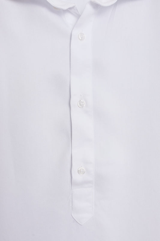 Camisa polera algodón blanca